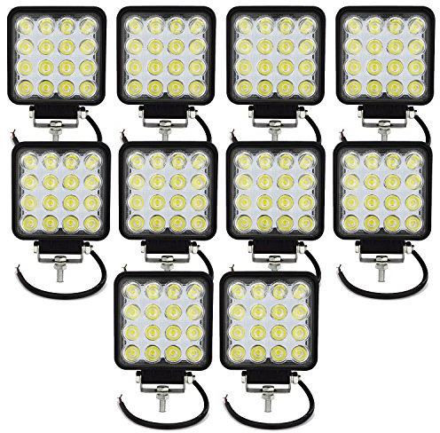 10 Stück 4 inch LED Arbeitslicht 48W LED Scheinwerfer Auto Arbeitsscheinwerfer bar Offroad Zusatzscheinwerfer Flood light Reflektor Car LED Work Light Auto Arbeitsleucht 12V-24V