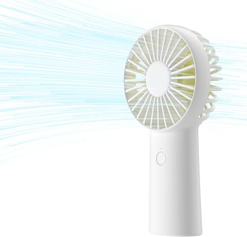 JISULIFE Handventilator, 4000mAh Mini Ventilator, Tragbarer Wiederaufladbarer USB Persönlicher Handventilatoren, Max 16Std. Batteriebetriebener Lüfter mit 3 Geschwindigkeiten für Draußen Reisen-Weiß