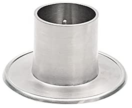 FRITZ COX Kerzenständer Silber gebürstet aus Messing 'Memento' für 4 cm Kerzen | edeles Design | Kerzeständer in Silber für Ihre Tischdeko | ideal für Kommunionkerzen und Taufkerzen