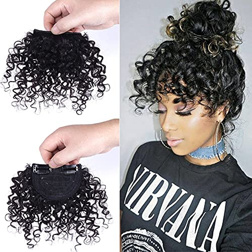 EREE Hair Kinky Curly Clip-in Extension for Forehead Piece Pony