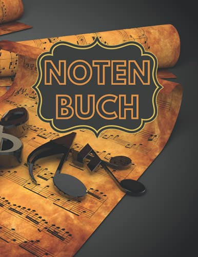 Notenbuch: Musik Notenheft DIN A4 - 100 Seiten mit große Lineatur für Anfänger und Fortgeschrittene