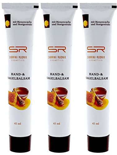 3 x Hand- und Nagelbalsam mit Bienenwachs und Honigextrakt 45 ml + Varivendo Notzblock