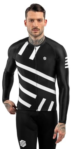 SIROKO - Langärmeliges Radtrikot M2 Leader - XL - Schwarz/Weiß