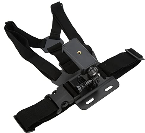 Chest Harness, Mobile Phone, Selfie, Chest Mount, Adjustable Angle, Adjustable Bungee with Cell Phone Clip Holder for Shooting