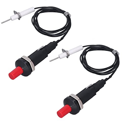 Jeanoko Encendedor piezoeléctrico 1 salida 2 pulsadores con alambre de aguja de encendido, 1 metro, encendido piezoeléctrico para el hogar, restaurante, chimenea, horno, cocina