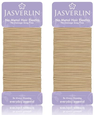 JASVERLIN 2mm Light Blonde Elastics Hair Ties, Thin Ponytail Holder Hairtie for Women Girls Kids Fine to Medium Texture, No Pull Damage-free Stretchy Rubber Band Accessories 80 Pcs