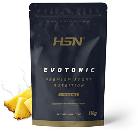 HSN Evotonic Bebida Isotónica en Polvo con Sabor | Piña 1Kg | Cluster Dextrin™ + Palatinose™ + PeptoPro® + BCAAs | No Incluye Dosificador | No-GMO, Vegetariano, Sin Gluten