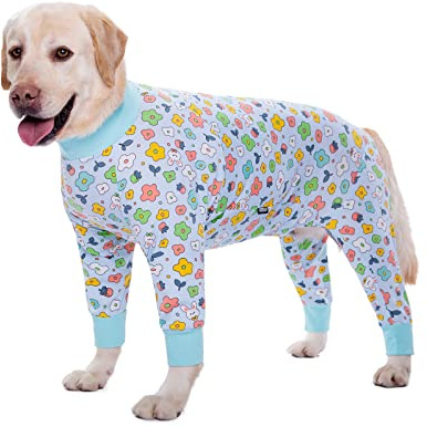 BT Bear Hundebekleidung für große Hunde, elastische Haustier-Einteiler-Kleidung schützt Gelenke, haarfrei, schützt vor Lecken, Wundschutz, Haustier-Schlafanzug, Hunde-Jumpsuit für mittelgroße bis