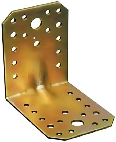 Set 5 Piastre Angolari Nervati per travi-Squadretta di Giunzione Angolare-Staffa Supporto travi-Piastra di Fissaggio ad Angolo per Porticati,Pergolati e Gazebo(Tropicalizzata, 90 x 100 x 100 mm)