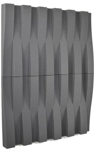 ACOUSPANEL Mousse Acoustique, Mousse Anti-bruit, Panneau Acoustique, 24 unités 595x75x75 mm, Non Compressé, pour Gamming, Podcast, Youtubers, Home Studio, Gris Anthracite