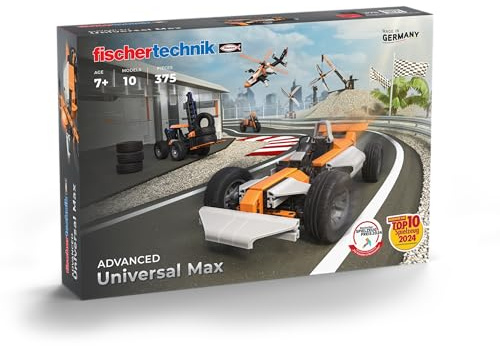 fischertechnik Universal Max 571904 – Konstruktionsbaukasten, technisches Spielzeug, 10 Modelle ab 7 Jahren, Black