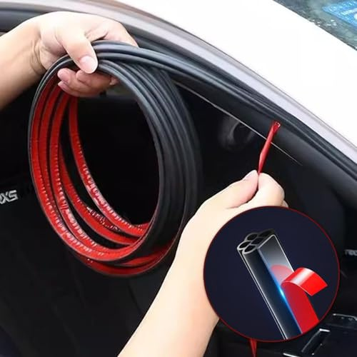 Schalldichter Dichtungsstreifen für Autos, Universal Staubdichtes Gummidichtband zur Lärmminderung für Auto, Autotür Türdichtung Gummidichtung Gummiprofil Türdichtung Autotür Kantenschutz (10 M)