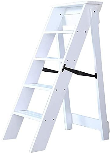 Gradini Pieghevoli Scalette in Legno Sgabello Pieghevole Leggero a 5 gradini Scaletta Multiuso Scaletta Pieghevole Scaletta Scaffale Sedia