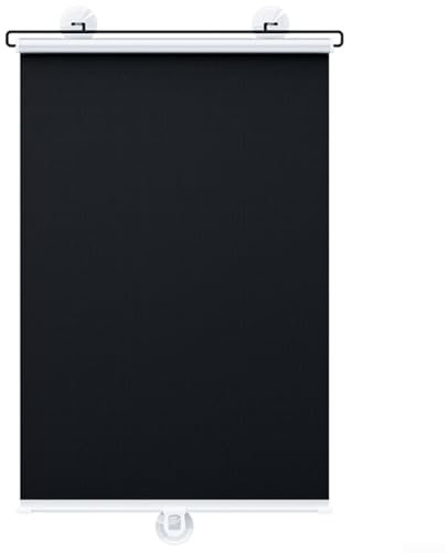 FACULX Persiana enrollable opaca portátil de 40 x 60 cm, con ventosa, protección solar y privacidad mejorada, material 100% opaco negro