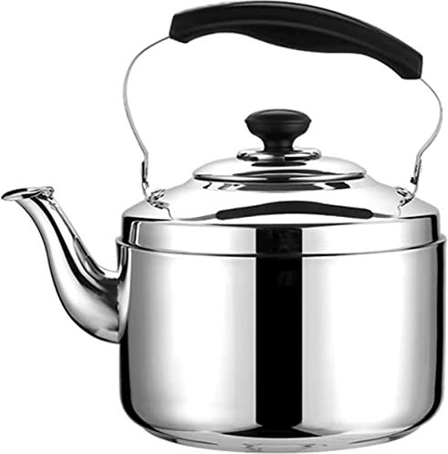 Théière pour cuisinière Sifflet Théière Bouilloire en acier inoxydable Bouilloire à thé Théière pour cuisinière Bouilloire à eau chaude Chauffe-eau Bouilloire Bouilloire à eau Bouilloires à thé (6L)
