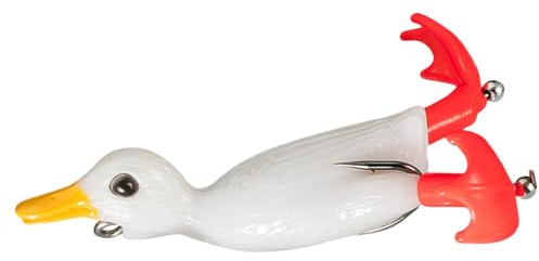 Top Water Enten-Angelköder, Entenköder - Sinkender Gummiköder - Ploppende Und Spritzende Füße, Realistischer Schwimmköder Für Barsche, Forellen, Schwarzkarpfen, Schwarzfische Und Mandarinfische