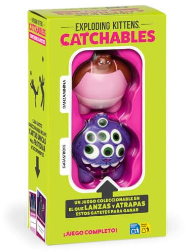Exploding Kittens | Catchables 2-Pack 3 | Juego de Mesa | Para Adultos y Familias | Lánzalos Y Átrapalos para Ganar | A Partir de 8 Años | De 2 a 4 Jugadores | 10 Minutos | Español