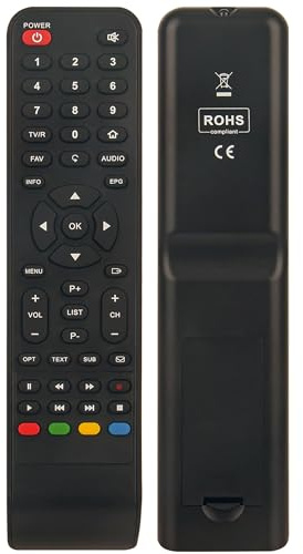 Leyf Strong SRT7404RCU Fernbedienung – Kompatibel mit SRT 7404 Sat Receiver – Schwarz