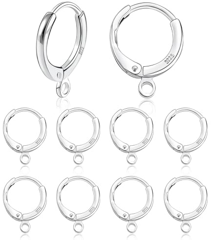 10Stück Silber Ohrringhaken Französische Ohrringherstellung Runde Ohrhaken | Ohrringhaken Tropfenohrring Hängend Ohrhake Ohrringe Selber Machen Set Creolen Ohrringverschluss Schmuckherstellung Zubehör