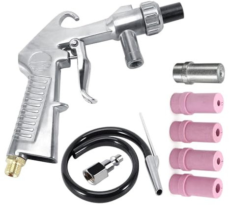 Air Siphon Sandblasting Tool Sand Blasters Kits Sand Blasting Machine with Hose and Ceramic Nozzles Easy to Use