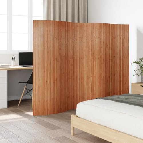 qohoio Divisorio Ambienti Marrone 165x250 cm in bambù,Divisorio Ambienti,Separé Divisorio Interno,Paravento da Esterno ed Interno,Pannelli Divisori-376992