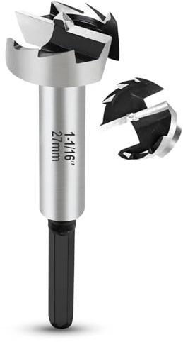 NICAVKIT Professional 27 mm skogsborr för trä, 27 mm Forstner borr bit trä hålskärare med sexkantsskaft, träborr krukborr konstborr för trä