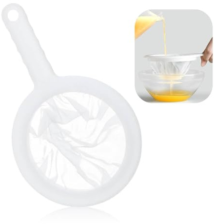 Dianeil Sieb Filter Feines Sieb mit Griff Nylon 400 Mesh Ultrafeines Trichterfilter Küche Netzsieb für Saft Milch Kaffee