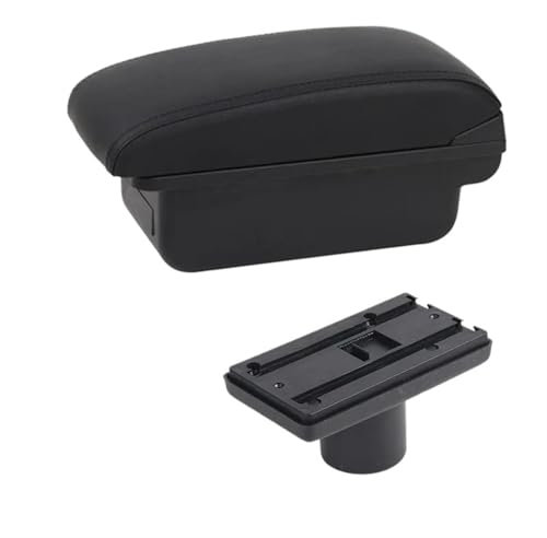 DIQXLGS Reposabrazos para Seat para Ibiza 6j para Ibiza 6L Caja De Reposabrazos Decoración De Estilo De Contenido De La Tienda Central con Portavasos Accesorios Almacenamiento(B1 Línea Negra)