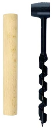 Folpus Auger -Bohrer mit Holzgriff, Mehrzweck, kompaktes Überlebenswerkzeug Handloch für Rucksack -Wandercamping im Freien, 19x230mm