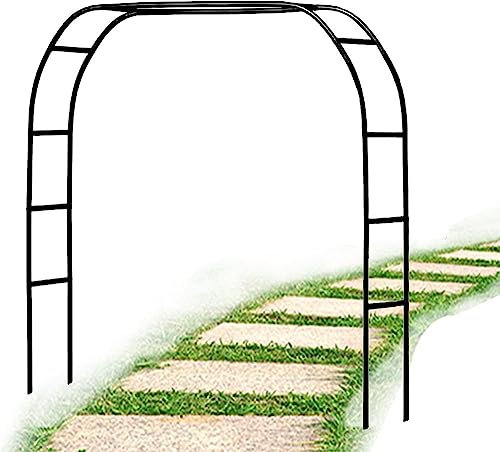 Arche de jardin en métal de 3 m de large, résistante aux intempéries, cadre d'arche de mariage robuste pour entrées de jardin et décoration, support d'arche noir, 3 m x 2,2 m de hauteur