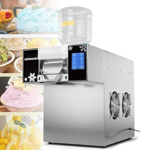 Macchina per Tritare Il Ghiaccio Professionale a Fiocco Di Neve, 60-180 Kg/24 Ore, per Bar e Gelaterie,Touchscreenmodel-60kg
