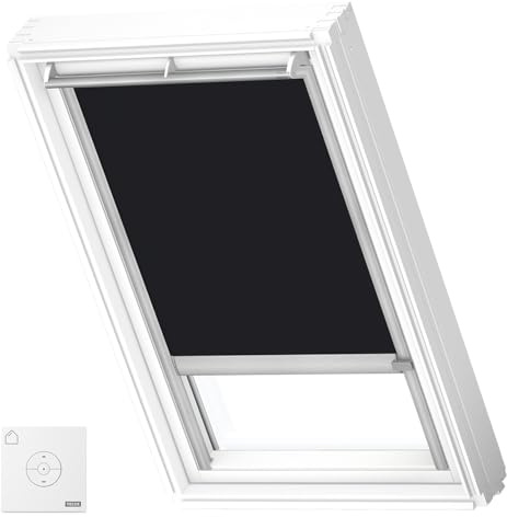 VELUX Tenda Oscurante Solare (DSL), Telaio Alluminio, C04, Nero | A energia solare, telecomando, regolazione fluida