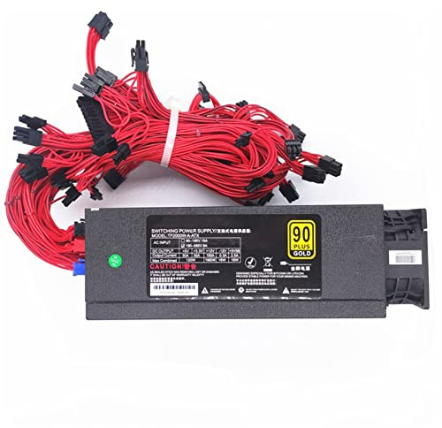 KAVJU Bloc d'alimentation modulaire 2000 W pour l'exploitation minière 110 220 V ATX Bitcoin pour ordinateur PC Source d'alimentation RX580 RX570 RX470 Support 9 GPU