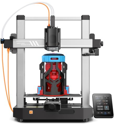 ANYCUBIC Kobra 3 V2 FDM 3D Printer, Supports 4/8 Multicolor Printing, 720p Camera for Monitoring, Enhanced Auto Leveling & Upgraded Nozzle for Larger Prints, Perfect for Beginners and Experts