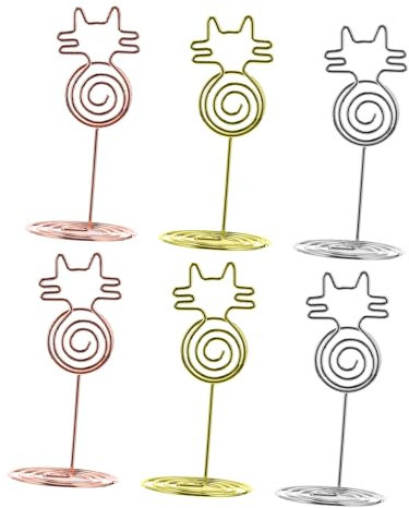 Zerodeko Supporto Per Cartellini Da Tavolo e Clip Per Numero Da Tavolo in Metallo a Forma Di Gatto, Set Da 12 Pezzi Riutilizzabili Per Decorazioni Di Matrimoni, Feste e Compleanni