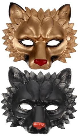 TOGEVAL 2pièces Masques De Lion Effrayants Pu Pour Halloween Accessoires De Masquerade Costume Pour Fête