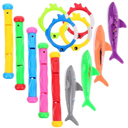 Warmhm 1 Ensemble Jouets De Natation De La Plongée Jouets Bébé Gonflable Anneaux De Natation De Plongée Pool Diving Toys for Bâtons De Piscine Jeu d'eau Extérieure Plastique