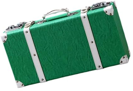 HOOLRZI Antiker Holzkoffer mit Ledergriff für Heimdekoration, Hochzeit, Andenken, Filmrequisiten, große Gepäcktasche