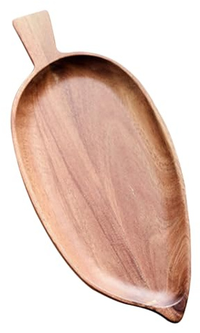 STOBAZA Wooden Platter Wood Serving Tray Large Meat Platter Snack Board Cheese Tray Food Display Plate Brown
