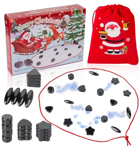 Lhdfyqt Juego de Ajedrez Magnético, Ajedrez de Combate con Efecto Magnético, Juego de Ajedrez Educativo para Damas, Tablero de Ajedrez Portátil, para Fiestas para Reuniones Familiares