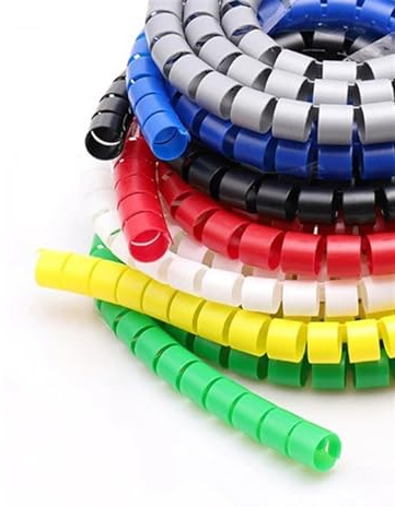Manicotto flessibile a spirale per la gestione dei Tubo avvolgicavo a spirale 5 metri ID 8mm-25mm multicolore(Black,ID25mm 5 meter)
