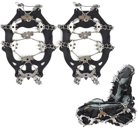 Schuhkrallen, Schuhkrallen Für Den Winter, Anti Rutsch Schuhspikes, Steigeisen Für Schuhe, Schuhspikes Für Schnee, Steigeisen Grödel Für Bergschuhe, Schuh Spikes Anti Rutsch, Mit 32 Zähne, XL (44-46)