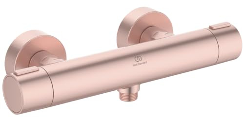 Ideal Standard Ceratherm Alu+ freiliegende Brausebatterie 292x105x72 mm, 12 l/min (3 bar), Thermostatfunktion, Wasser- & Energieeinsparung, Kernelemente aus Aluminium, in Rosé-Optik