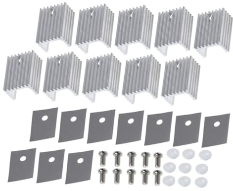 PAMINGONO 10 pezzi Dissipatori in Alluminio To Regolatori di Tensione Raffreddamento Passivo per Dispositivi ad Alta Potenza Completo per Circuiti Elettronici