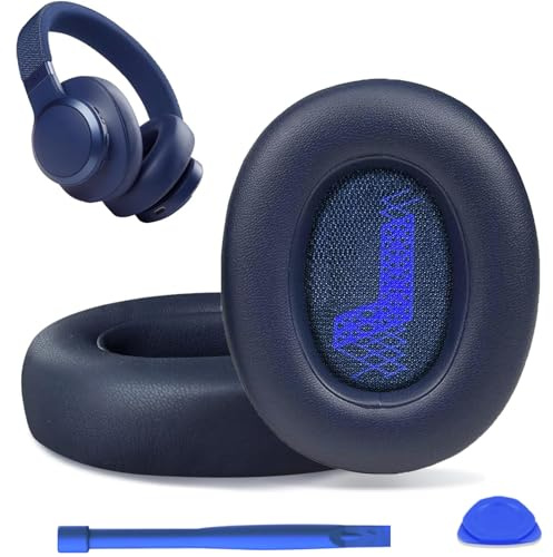 Headphones Replacement Ear Pads for JBL E65 (E65BT E65BTNC)/Live 650 (650NC 650BTNC)/Live 660 (660NC 660BTNC)/Duet NC Over-Ear Headphones, Soft Leather Ear Cushions, Noise Isolation Foam. (BULE/BLUE)