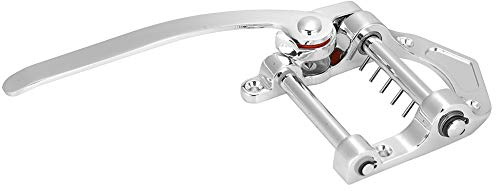 Haofy Système de Trémolo de Pont Vibrato de Guitare en Cuivre pour Guitares électriques SG Jazz, Pont de Queue Réglable avec Poignée Rotative (SILVER)