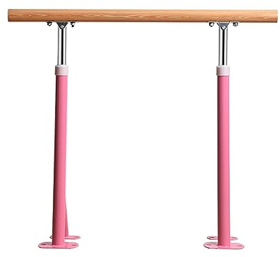 Generisch Verstellbare Ballettstange für Zuhause und Studio – Standfeste Ballettstange aus Massivholz, rutschfest, höhenverstellbar für Kinder und Erwachsene – 1 m Lange, Silberne Ballettstange