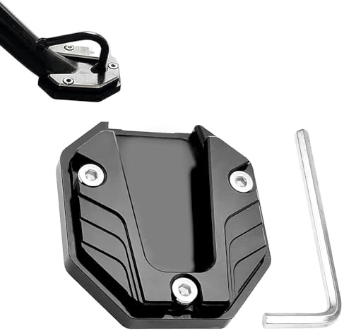 Woniyal Motorrad Ständer Fuß Seitenverlängerung für Suzuki LS 650 Savage, Motorrad Halterung CNC Aluminium Motorrad Seitenständer Verlängerung Pad,Black