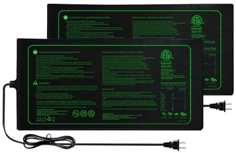 GJGSW Tapis Chauffant pour semis d'intérieur, Tapis de Germination hydroponique pour serres, Semis d'hiver et Jardinage Domestique(20 * 10in (Two-Pack))