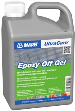 Mapei UltraCare Epoxy Off Gel - Heavy-Duty Epoxy Grout & Graffiti Remover for Vertical Surfaces, Professional Strength Cleaner for Tiles, Stone & Concrete, 1 Litre